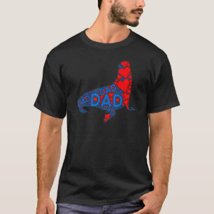 Camiseta Coração Vermelho Adorava Pai Azul Pai de focas