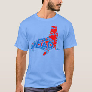 Camiseta Coração Vermelho Adorava Pai Azul Pai de focas