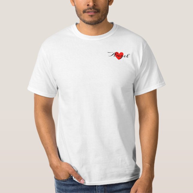 Camiseta Coração Vermelho Branco Mínimo Moderno Mínimo Boni (Frente)