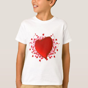 Camiseta Coração Vermelho brilhante