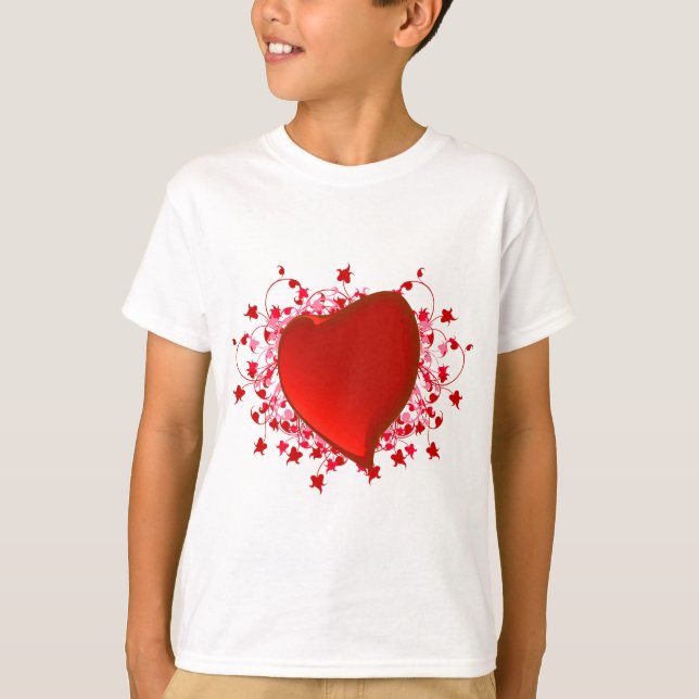 Camiseta Coração Vermelho brilhante (Frente)