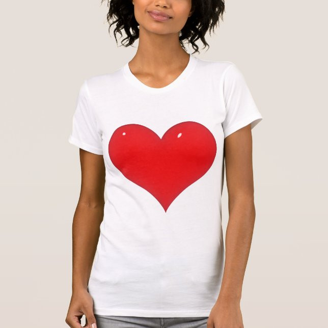 Camiseta Coração Vermelho brilhante (Frente)