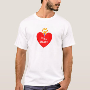 Camiseta Coração vermelho com pata e caligrafia