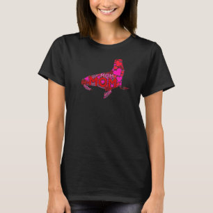 Camiseta Coração Vermelho Cor-de-rosa Ama Mãe Mar Animal Se