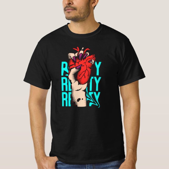 Camiseta Coração Vermelho e Azul  (Frente)