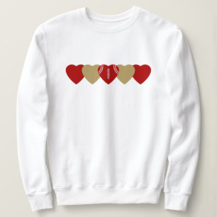 Camiseta Coração Vermelho e Dourado de Futebol