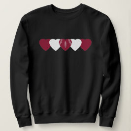 Camiseta Coração Vermelho e Preto Futebol Escuro