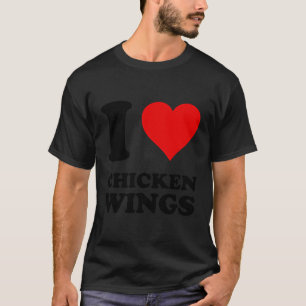 Camiseta Coração Vermelho Eu Adoro Asas de Frango