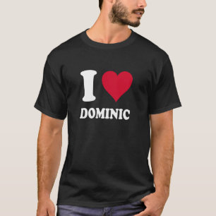 Camiseta Coração Vermelho Eu Amo Dominic