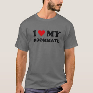 Camiseta Coração Vermelho - Eu Amo Meu Colega De Quarto