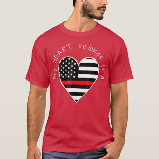 Camiseta Coração Vermelho fino Namorada da Esposa do Bombei