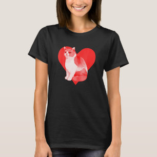 Camiseta Coração Vermelho Gatinho Fofinho Melhor Amigo Brit