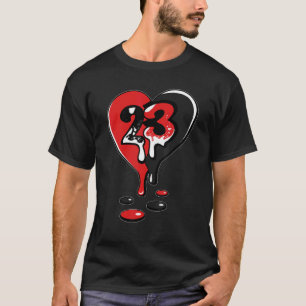 Camiseta Coração Vermelho JD 4 Thunder 23 Drip Red Thunder