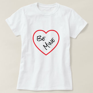 Camiseta Coração Vermelho Minimalista Seja Meu Dia dos Namo