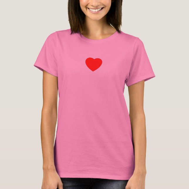 Camiseta coração vermelho pequeno (Frente)