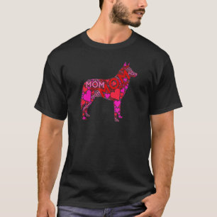 Camiseta Coração Vermelho Rosa Engraçado Amor Mamãe Husky P