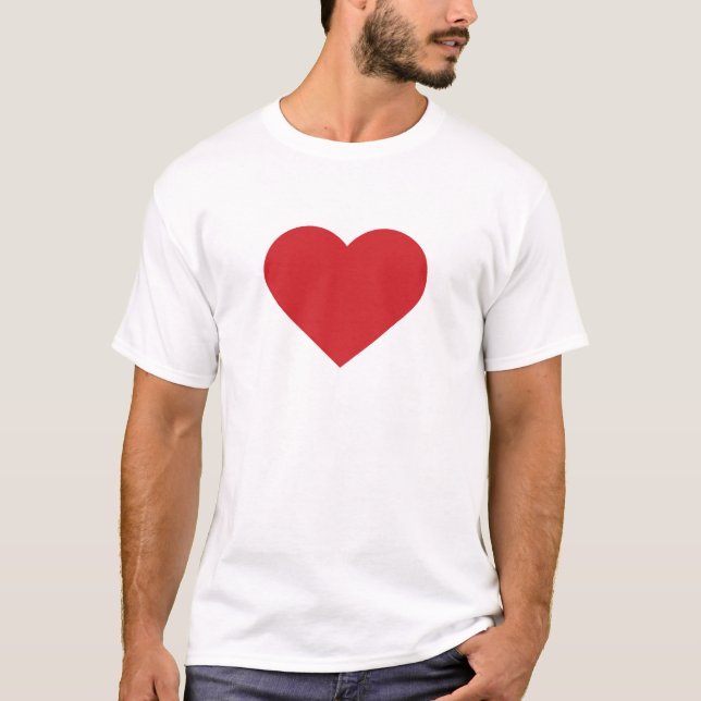 Camiseta Coração vermelho simples (Frente)