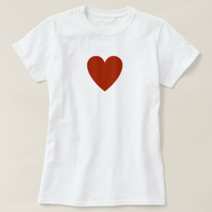 Camiseta Coração Vermelho Simples