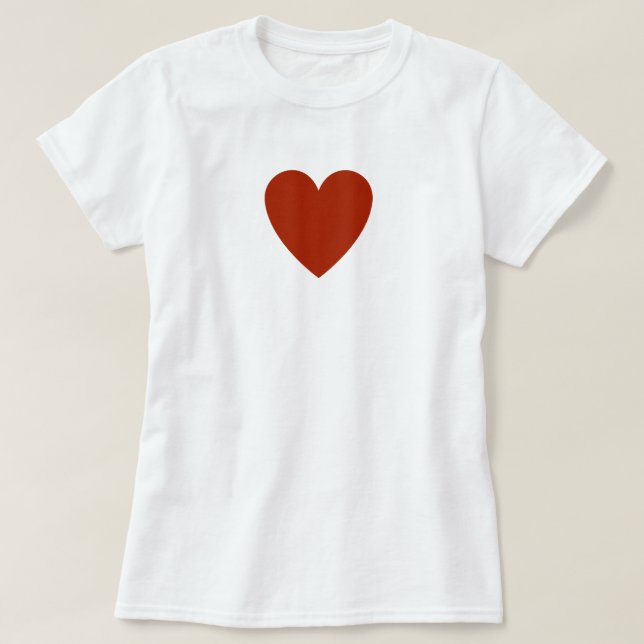 Camiseta Coração Vermelho Simples (Frente do Design)