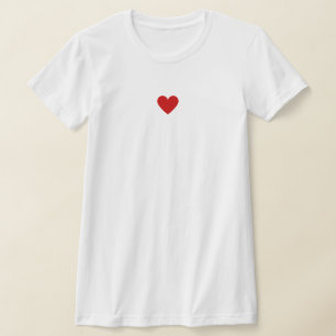 Camiseta Coração Vermelho Simples Moderno Personalizado