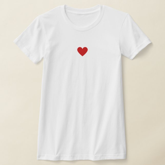 Camiseta Coração Vermelho Simples Moderno Personalizado (Postura )