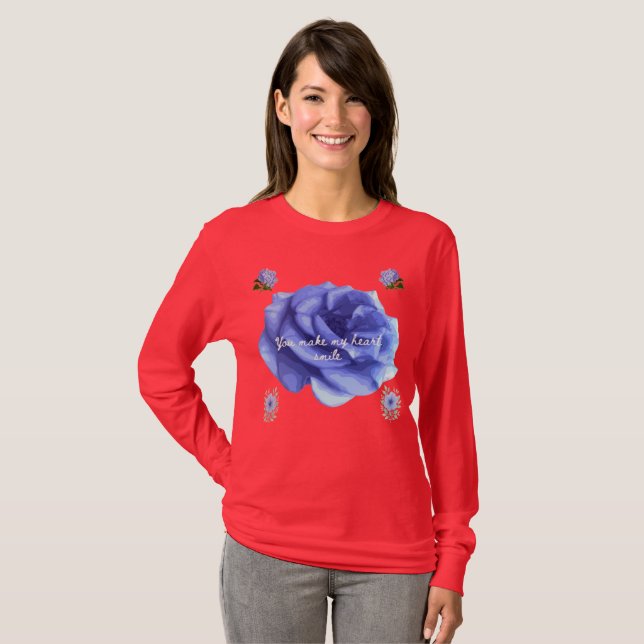 Camiseta Coração vermelho sorridente (Frente Completa)