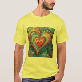 Camiseta Coração Vibrante de Cores