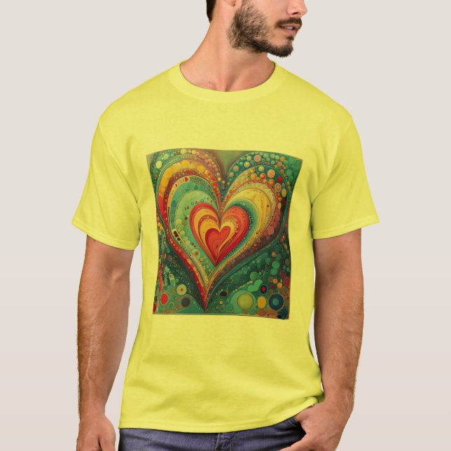 Camiseta Coração Vibrante de Cores (Frente)