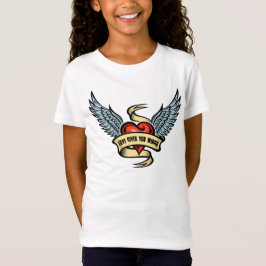 Camiseta Coração Vintage com Asas