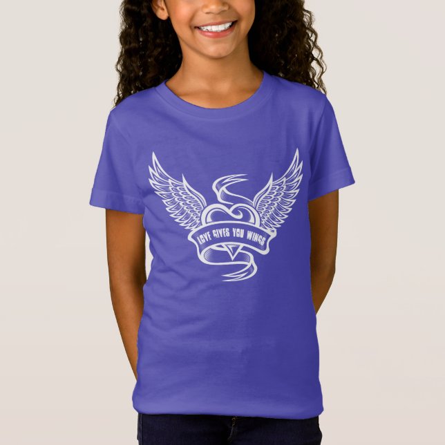 Camiseta Coração Vintage com Asas (Frente)