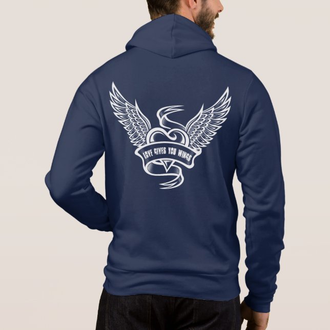 Camiseta Coração Vintage com Asas (Verso)