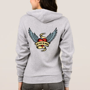 Camiseta Coração Vintage com Asas