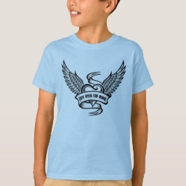 Camiseta Coração Vintage com Asas