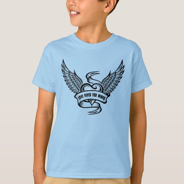 Camiseta Coração Vintage com Asas (Frente)