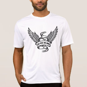 Camiseta Coração Vintage Com Asas, Amor Te Dá Asas