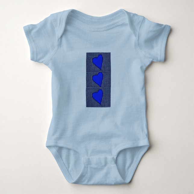 Camiseta Coração Xadrez Azul (Frente)
