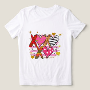 Camiseta Coração XOXO Fofo & Divertido