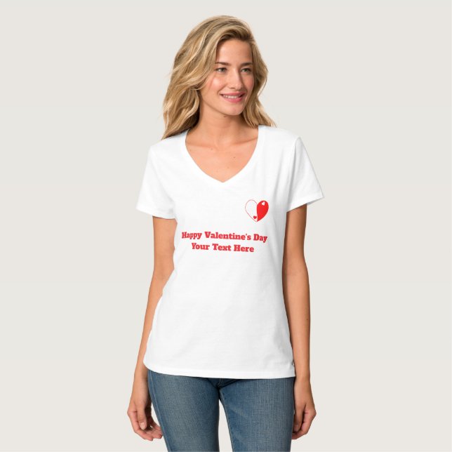 Camiseta Coração Yin Yang Design de Amor – Equilíbrio & Har (Frente Completa)