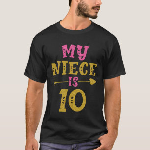 Camiseta Corações 10º Dia para a sobrinha da tia Tio