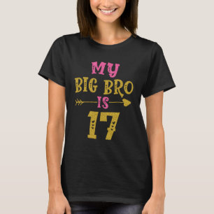 Camiseta Corações 17º Aniversário Para Irmão Mais Velho Da