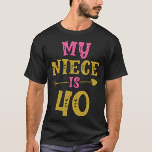 Camiseta Corações 40º Aniversário Para Sobrinha Da Tia Tio