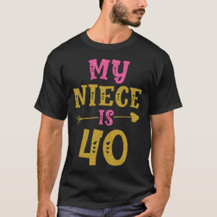 Camiseta Corações 40º Bday para a sobrinha da tia Tio