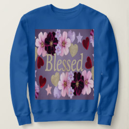 Camiseta Corações Abençoados Flores Flores Azul