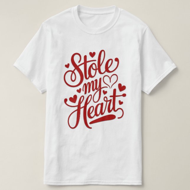 Camiseta Corações Apegados (Frente do Design)