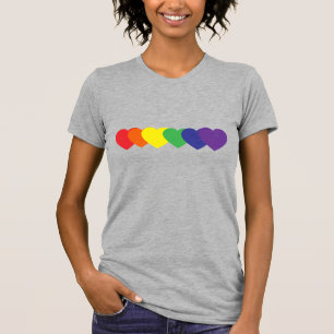 Camiseta Corações Arco-Íris
