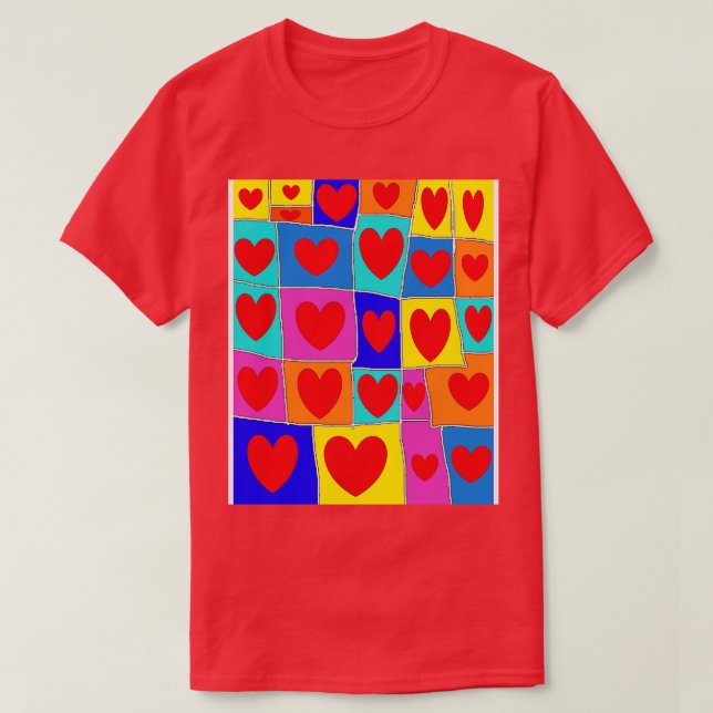 Camiseta corações arco-íris 24 1 (Frente do Design)