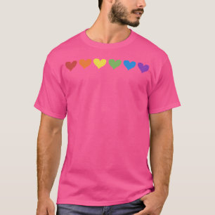 Camiseta Corações Arco-íris do Orgulho