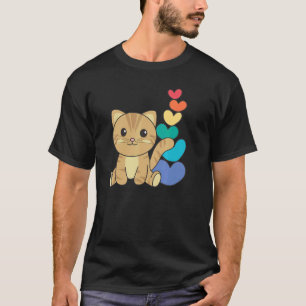 Camiseta Corações Arco-íris Orgulho Lgbtq Animais Fofos Gat