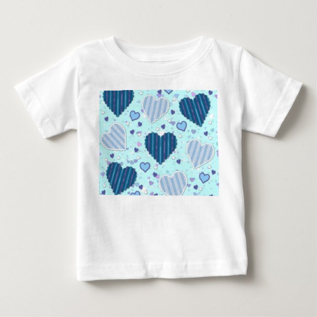 Camiseta Corações Azuis e Roxos (Frente)