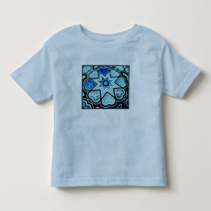 Camiseta Corações Azuis Elétricos e Estrelas Toddler